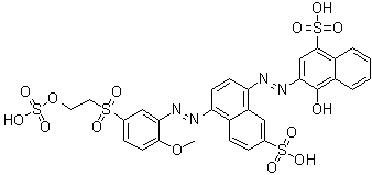 CAS 登录号：37395-77-0, 4-羟基-3-[[4-[[2-甲氧基-5-[[2-(磺基氧基)乙基]磺酰基]苯基]偶氮]-7-磺基-1-萘基]偶氮]-1-萘磺酸