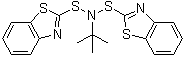 CAS # 3741-80-8, N-Benzothiazol-2-ylsulfanyl-N-tert-butyl-benzothiazole-2-sulfenamide, N-(2-Benzothiazolylthio)-N-(1,1-dimethylethyl)-2-benzothiazolesulfenamide, Vulcanization Accelerator