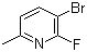 3-溴-2-氟-6-甲基吡啶分子结构 (CAS 375368-78-8)