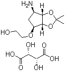 structure of CAS# 376608-65-0, 2-[[(3aR,4S,6R,6aS)-6-氨基四氢-2,2-二甲基-4H-环戊并-1,3-二恶茂-4-基]氧基]-乙醇 (2R,3R)-2,3-二羟基丁二酸盐