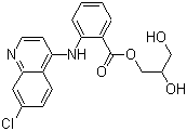 structure of CAS# 3820-67-5, 2-[(7-氯-4-喹啉基)氨基]苯甲酸 2,3-二羟基丙酯