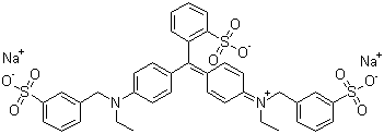 CAS # 3844-45-9, Erioglaucine disodium salt, Bis[4-(N-ethyl-N-3-sulfophenylmethyl)aminophenyl]-2-sulfophenylmethylium disodium salt, C.I. Food Blue 2, Acid Blue 9, Alphazurine FG, C.I. 42090