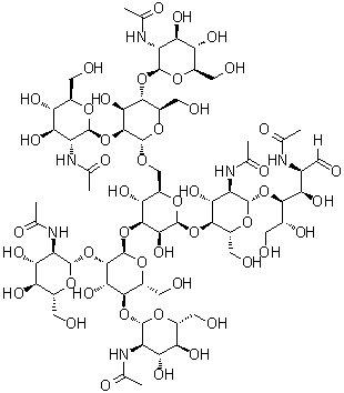 CAS 登录号：385767-06-6, O-2-(乙酰氨基)-2-脱氧-beta-D-吡喃葡萄糖基-(1→2)-O-[2-(乙酰氨基)-2-脱氧-beta-D-吡喃葡萄糖基-(1→4)]-O-alpha-D-甘露糖基-(1→3)-O-[O-2-(乙酰氨基)-2-脱氧-beta-D-吡喃葡萄糖基-(1→2)-O-[2-(乙酰氨基)-2-脱氧-beta-D-吡喃葡萄糖基-(1→4)]-alpha-D-甘露糖基-(1→6)]-O-beta-D-甘露糖基-(1→4)-O-2-(乙酰氨基)-2-脱氧-beta-D-吡喃葡萄糖基-(1→4)-2-(乙酰氨基)-2-脱氧-D-葡萄糖