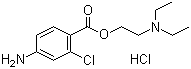 CAS # 3858-89-7, Chloroprocaine hydrochloride, 2-Diethylaminoethyl 4-amino-2-chlorobenzoate hydrochloride