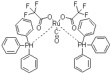 structure of CAS# 38596-61-1, 羰基双(三氟乙酸)双(三苯基膦)钌