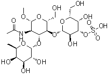 CAS # 386264-50-2, Methyl O-6-deoxy-alpha-L-galactopyranosyl-(1→3)-O-[3-O-sulfo-beta-D-galactopyranosyl-(1→4)]-2-(acetylamino)-2-deoxy-beta-D-glucopyranoside