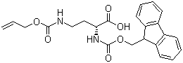 structure of CAS# 387824-78-4, N-芴甲氧羰基-N'-烯丙氧基羰基-D-2,4-二氨基丁酸