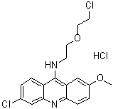 CAS 登录号：38915-21-8, 6-氯-N-[2-(2-氯乙氧基)乙基]-2-甲氧基-9-吖啶胺单盐酸盐