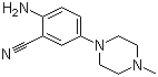 CAS # 38943-98-5, 2-Amino-5-(4-methyl-1-piperazinyl)benzonitrile, 2-Amino-5-(4-methylpiperazin-1-yl)benzenecarbonitrile, 2-Amino-5-(4-methylpiperazinyl)benzenecarbonitrile
