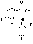 structure of CAS# 391211-97-5, 2-(2-Fluoro-4-iodoanilino)-3,4-difluorobenzoic acid