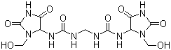 CAS 登录号：39236-46-9, 咪唑啉基脲, 咪唑烷基脲, N,N''-亚甲基二(N'-3-羟甲基-2,5-二氧-4-咪唑基)脲