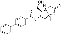 CAS # 39265-57-1, (+)-Corey lactone 5-(4-phenylbenzoate), (+)-Corey lactone 4-phenylbenzoate alcohol, (3aS,4R,5S,6aR)-Hexahydro-4-hydroxymethyl-5-(4-phenylbenzyloxy)cyclopenta[b]furan-2-one