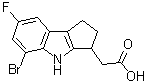 structure of CAS# 393509-23-4, 5-溴-7-氟-1,2,3,4-四氢环戊二烯并[b]吲哚-3-乙酸