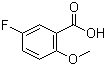 structure of CAS# 394-04-7, 5-氟-2-甲氧基苯甲酸