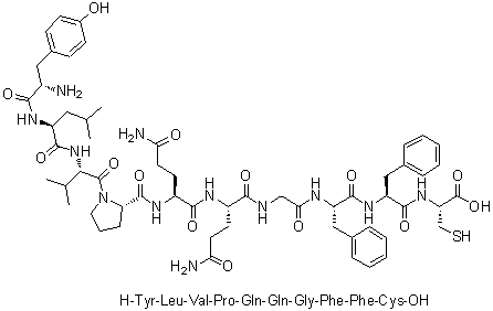CAS # 395058-91-0, L-Tyrosyl-L-leucyl-L-valyl-L-prolyl-L-glutaminyl-L-glutaminylglycyl-L-phenylalanyl-L-phenylalanyl-L-cysteine