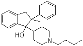 CAS # 3977-79-5, 1-(1-Butyl-4-piperidyl)-2-methyl-2-phenyl-1-indanol