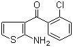 structure of CAS# 40017-58-1, 2-Amino-3-(2-chlorobenzoyl)thiophene