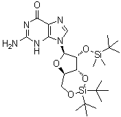 structure of CAS# 401812-99-5, 3',5'-O-[二(叔丁基)硅烷亚基]-2'-O-[(叔丁基)二甲基硅烷基]鸟苷