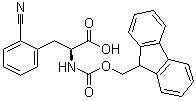 structure of CAS# 401933-16-2, 2-Cyano-N-[(9H-fluoren-9-ylmethoxy)carbonyl]-L-phenylalanine