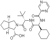 structure of CAS# 402958-98-9, (1S,3aR,6aS)-(2S)-2-环己基-N-(2-吡嗪基羰基)甘氨酰-3-甲基-L-缬氨酰八氢环戊并[c]吡咯-1-羧酸