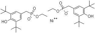CAS 登录号：40451-46-5, P-[[3,5-双(叔丁基)-4-羟基苯基]甲基]膦酸单乙酯镍盐