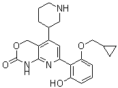 CAS # 406208-34-2, 7-[2-(Cyclopropylmethoxy)-6-hydroxyphenyl]-1,4-dihydro-5-(3-piperidinyl)-2H-pyrido[2,3-d][1,3]oxazin-2-one