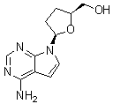 structure of CAS# 40627-30-3, (2S,5R)-5-(4-氨基-7H-吡咯并[2,3-d]嘧啶-7-基)四氢-2-呋喃甲醇