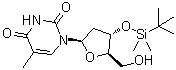 structure of CAS# 40733-27-5, 3'-O-(叔丁基二甲基硅烷基)胸苷