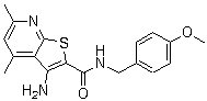 structure of CAS# 409351-28-6, 3-Amino-N-[(4-methoxyphenyl)methyl]-4,6-dimethylthieno[2,3-b]pyridine-2-carboxamide