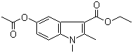 CAS 登录号：40945-79-7, 5-乙酰氧基-1,2-二甲基吲哚-3-羧酸乙酯