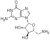 structure of CAS# 4099-84-7, 5'-氨基-5'-脱氧鸟苷