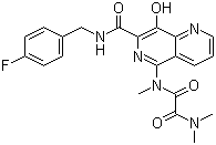 CAS # 410545-90-3, N1-[7-[[(4-Fluorobenzyl)amino]carbonyl]-8-hydroxy-1,6-naphthyridin-5-yl]-N1,N2,N2-trimethylethanediamide