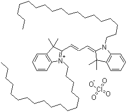 structure of CAS# 41085-99-8, 1,1'-双十八烷基-3,3,3',3'-四甲基吲哚菁高氯酸盐