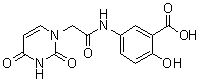 CAS # 4116-41-0, 5-[[2-(3,4-Dihydro-2,4-dioxo-1(2H)-pyrimidinyl)acetyl]amino]-2-hydroxybenzoic acid, NSC 161094, NSC 91789