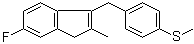 CAS # 41201-60-9, 5-Fluoro-2-methyl-1-(4-methylthiobenzyl)indene, 6-Fluoro-2-methyl-3-[[4-(methylthio)phenyl]methyl]-1H-indene