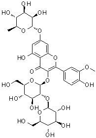 structure of CAS# 41328-75-0, 异鼠李亭-3-O-槐糖苷-7-O-鼠李糖苷
