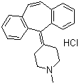 CAS # 41354-29-4, Cyproheptadine hydrochloride, 4-(5H-Dibenzo[a,d]cyclohepten-5-ylidene)-1-methylpiperidine
