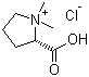 CAS # 4136-37-2, Stachydrine chloride, 2-Carboxy-1,1-dimethylpyrrolidinium chloride