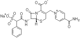 CAS # 41444-66-0, Cefsulodin sodium, [6R-(6a,7b)]-4-(Aminocarbonyl)-1-[[2-carboxy-8-oxo-7-[(phenylsulfoacetyl)amino]-5-thia-1-azabicyclo[4.2.0]oct-2-en-3-yl]methyl]pyridinium inner salt monosodium salt