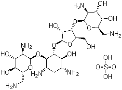 CAS # 4146-30-9, Framycetin sulphate, (2R,3S,4R,5R,6R)-5-Amino-2-(aminomethyl)-6-[(1R,2R,3S,4R,6S)-4,6-diamino-2-[(2R,3R,4S,5R)-4-[(2S,3S,4S,5R,6R)-3-amino-6-(aminomethyl)-4,5-dihydroxy-oxan-2-yl]oxy-3-hydroxy-5-(hydroxymethyl)oxolan-2-yl]oxy-3-hydroxy-cyclohexyl]oxy-oxane-3,4-diol sulphate