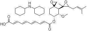 CAS # 41567-78-6, Fumagilin B, Bicyclohexylammonium fumagillin, Fumagilin B, Fumagillin bicyclohexyl amine salt, Fumagillin dicyclohexylamine salt