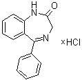CAS # 41631-13-4, 1,3-Dihydro-5-phenyl-2H-1,4-benzodiazepin-2-one hydrochloride