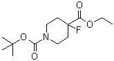structure of CAS# 416852-82-9, N-叔丁氧羰基-4-氟哌啶-4-羧酸乙酯