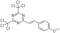 structure of CAS# 42573-57-9, 2,4-Bis(trichloromethyl)-6-(4-methoxystyryl)-1,3,5-triazine