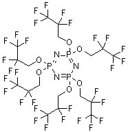 structure of CAS# 429-18-5, Hexakis(2,2,3,3,3-pentafluoropropoxy)cyclotriphosphazene