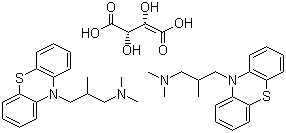 CAS # 4330-99-8, Trimeprazine tartrate, Alimemazine tartrate, N,N,2-Trimethyl-3-phenothiazin-10-yl-propan-1-amine tartrate