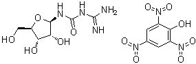 structure of CAS# 4336-46-3, 1-(Diaminomethylene)-3-beta-D-ribofuranosylurea picrate