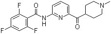 CAS # 439239-90-4, Lasmiditan, COL 144, 2,4,6-Trifluoro-N-[6-[(1-methyl-4-piperidinyl)carbonyl]-2-pyridinyl]benzamide