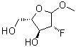 structure of CAS# 442514-57-0, 甲基 2-脱氧-2-氟-L-阿拉伯呋喃糖苷
