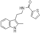 structure of CAS# 442632-72-6, N-[2-(2-Methyl-1H-indol-3-yl)ethyl]-2-thiophenecarboxamide